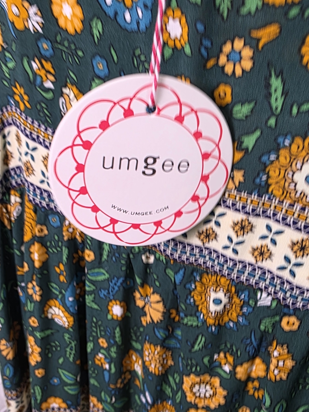 Floral Tiered Sundress in Teal and Navy - Picture 4 of 8